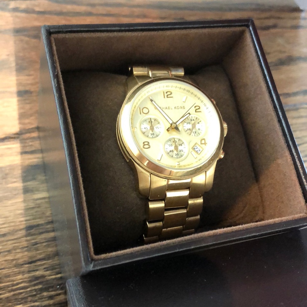 Gold Michael Kors Chronograph Watch